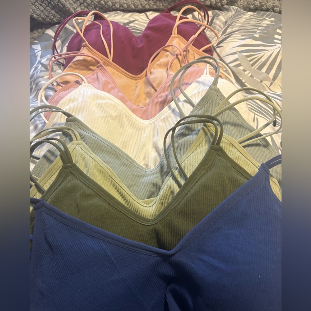 Colorful Ribbed Camisole Set